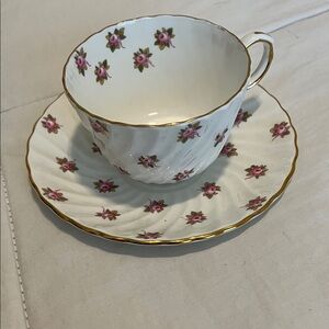 Charming Floral Saucer with Gold Trim